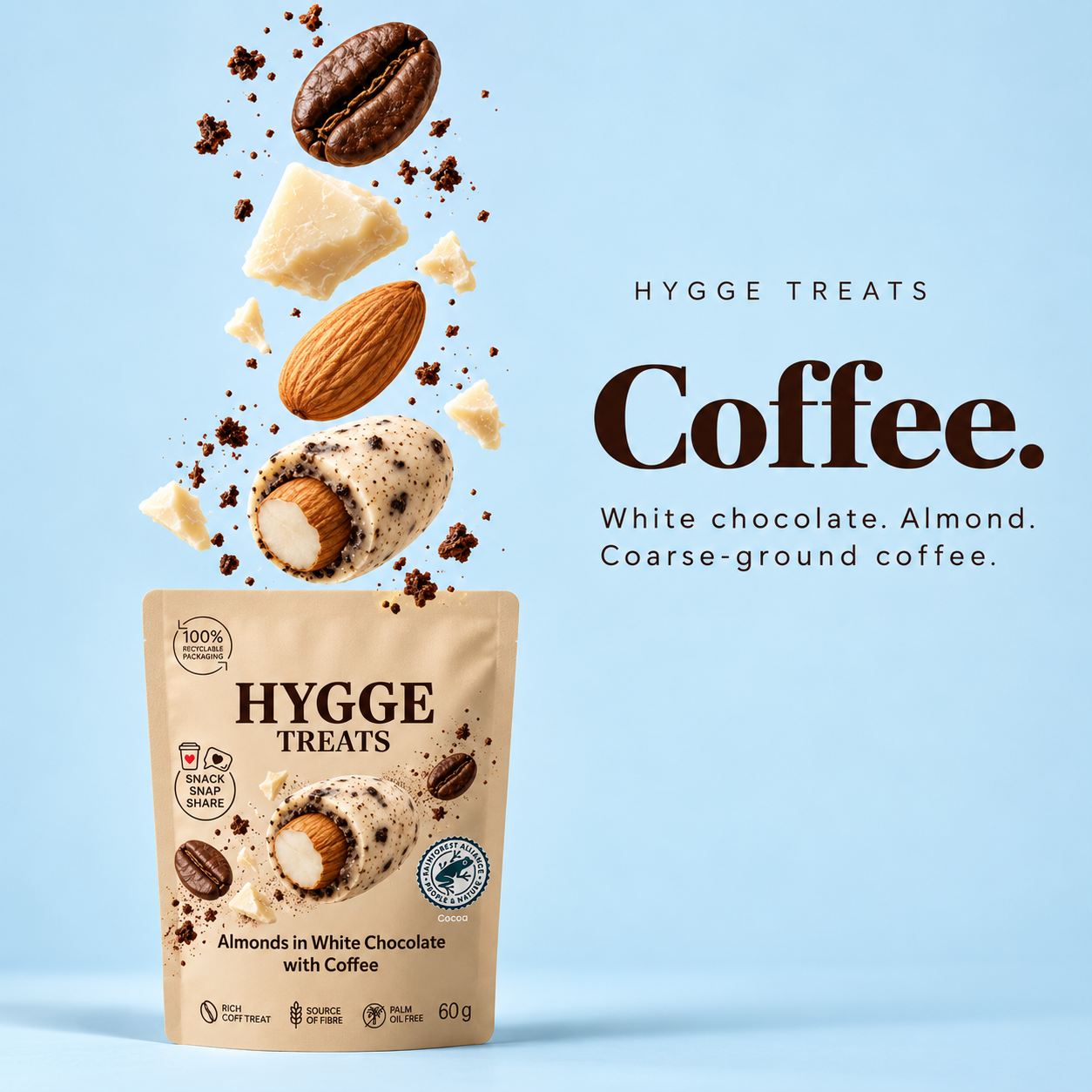 Coffee — Hygge Treats almonds in white chocolate with coffee